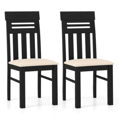 Costway Dining Chairs High Back Dining Room Chairs Set Of 2-black