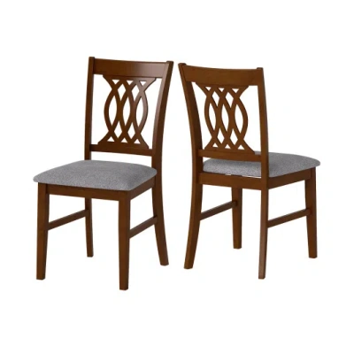 Costway Dining Chairs Set Of 2 Dining Room Chairs With Padded Seat For Kitchen Living Room-walnut In Multi