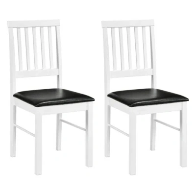 Costway Dining Chairs Set Of 2 Modern Mid Century Dining Room Chairs-white In Multi
