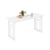 Costway Dining Table For 6-8 People 63 Inch Rectangular Farmhouse Kitchen Table-white In Multi