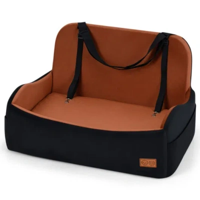 Costway Dog Car Seat Foam Dog Booster Seat For Medium And Large Dogs In Black