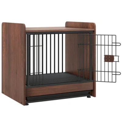 Costway Dog Crate Indoor Dog Cage With Removable Tray And Lockable Door In Multi