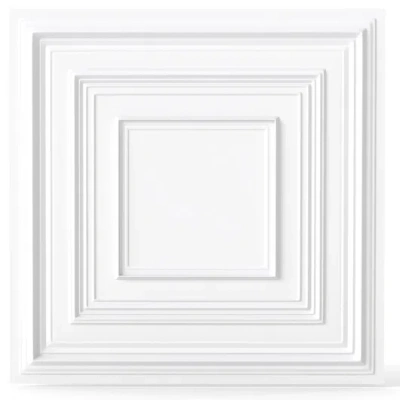 Costway Drop Ceiling Tiles 24" X 24" Pvc Ceiling Panels With 3d Decorative Patterns 24-pack-white