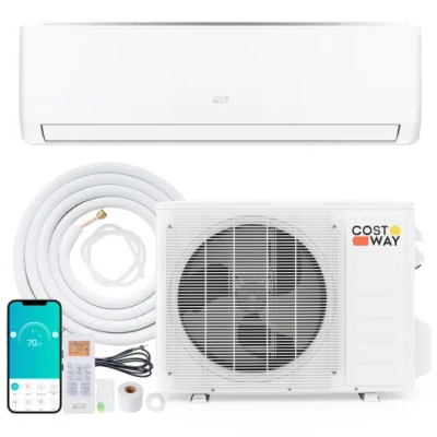Costway Eco Guard Series 24000 Btu 21 Seer2 208-230v Mini Split Air Conditioner And Heater In White