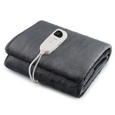 Costway Electric Heated Mattress Pad With 5 Heating Levels And Overheat Protection-gray