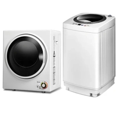 Costway Electric Laundry Dryer And Full-automatic Washing Machine Combo In White