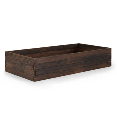 Costway Elevated Wooden Garden Planter Box Bed Kit In Brown