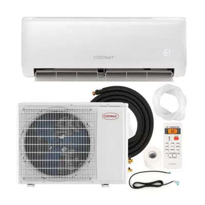Costway Energy Star Certified 12000 Btu 21 Seer2 208-230v Ductless Mini Split Air Conditioner With Heater Pu In White