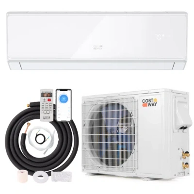 Costway Energy Star Certified 24000 Btu 21 Seer2 208-230v Mini Split Air Conditioner And Heater White Wifi E