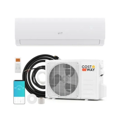 Costway Energy-efficient 23000 Btu Inverter Mini Split Ac/heater 1500 Sq Ft Cooling & Heating, R32 Refrigera In White