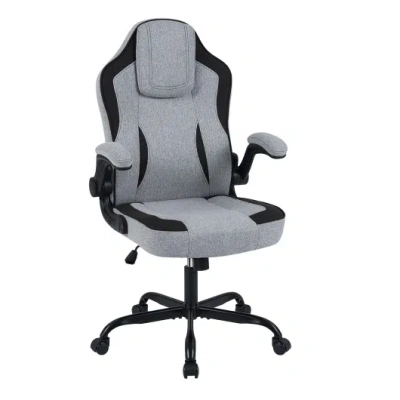 Costway Ergonomic Computer Office Chair With 90° Flip-up Armrests-gray