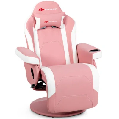 Costway Ergonomic High Back Massage Gaming Chair With Pillow-pink