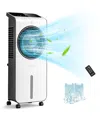 Costway Evaporative Air Cooler 3-in-1 Portable Swamp Cooling Fan With 12h Timer Remote In White