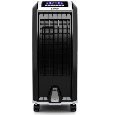 Costway Evaporative Portable Cooler Fan Anion Humidify W/ Remote Control In Black;white