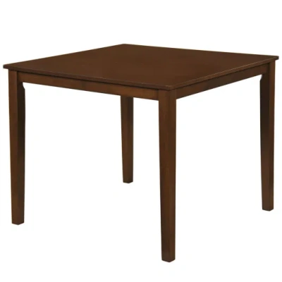 Costway Farmhouse Dining Table For 4 People 35 Inches Square Kitchen Table-walnut In Brown