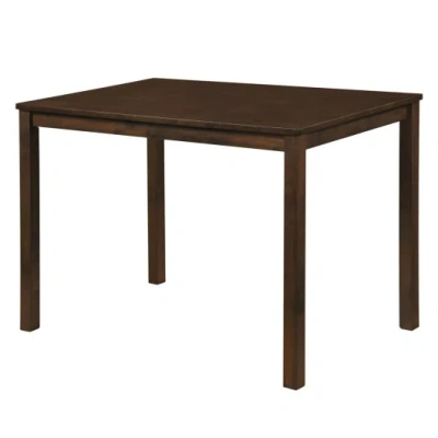 Costway Farmhouse Kitchen Table For 4 With Solid Rubber Wood Frame For Dining Room-brown