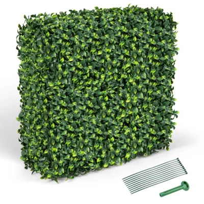 Costway Faux Greenery Room Divider Decorative Privacy Screen Fence Hedge Wall-m