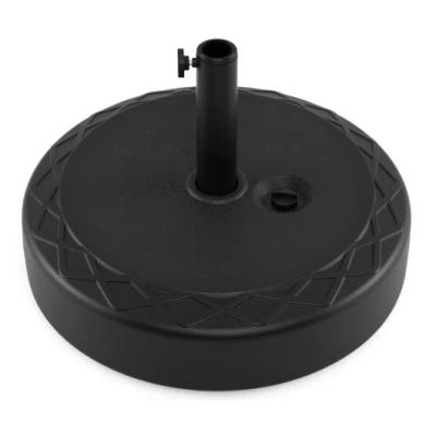 Costway Fillable Umbrella Base 90 Lbs Heavy Duty Sand Filled Round Market Umbrella Stand-black