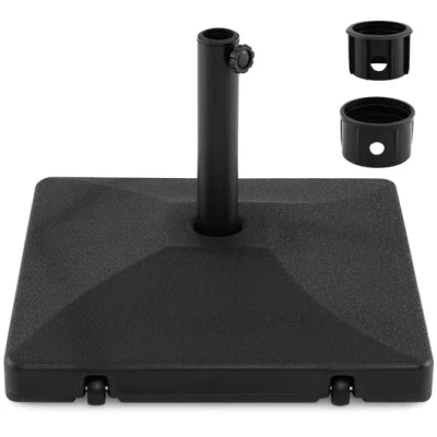 Costway Fillable Umbrella Base 90 Lbs Heavy Duty With 2 Wheels-black