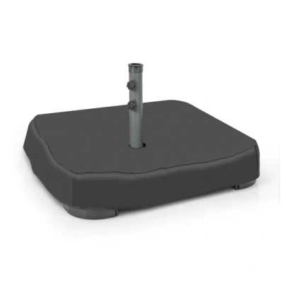 Costway Fillable Umbrella Base With 2 Sandbags And Dust-proof Cover In Gray