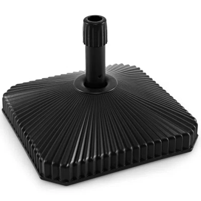 Costway Fillable Umbrella Base With Shell Texture And 3 Coupler Sizes-black