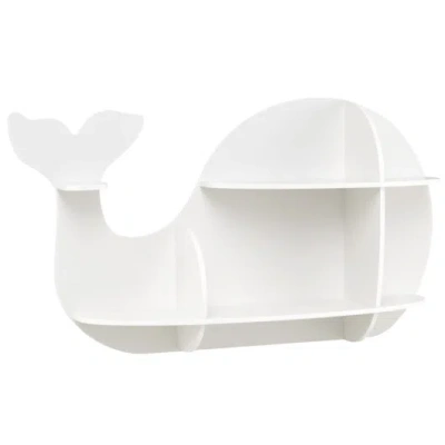 Costway Floating Dolphin Shelves Wall Mounted Storage Display Rack-white