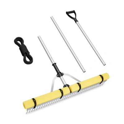 Costway Floating Weed Lake Rake 36" Aquatic Pond Weed Cutter With Foam Floats In Gray