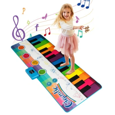 Costway Floor Piano Dance Mat For Kids Musical Playmat With 8 Instrument Sounds In Multi