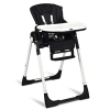 Costway Foldable High Chair With Multiple Adjustable Backrest-black In Black