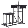 Costway Foldable Shooting Bench With Adjustable Height Table In Black