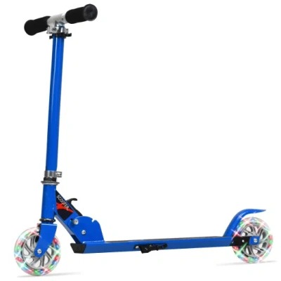 Costway Folding Aluminum Kids Kick Scooter With Led Lights-blue
