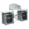 Costway Folding Camping Table With Storage Organizer-gray In Multi