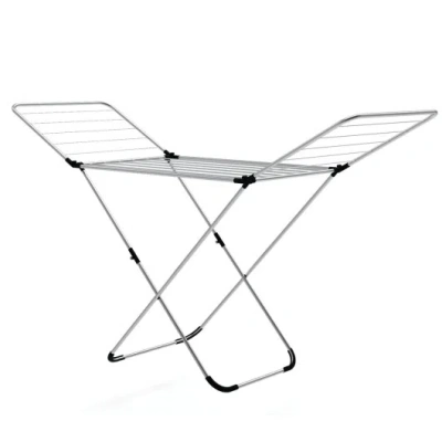 Costway Folding Clothes Drying Rack With Adjustable Wings For Indoor And Outdoor Use In Gray