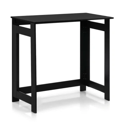 Costway Folding Console Table With Foldable Legs-black