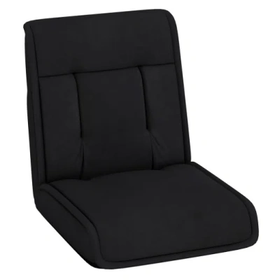 Costway Folding Floor Chair Convertible Lazy Chair With 14-poistion Adjustable Backrest-black