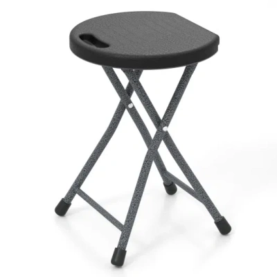 Costway Folding Stool With Built-in Handle For Adults-1 Piece In Gray