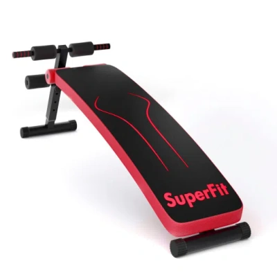Costway Folding Weight Bench Adjustable Sit-up Board Workout Slant Bench-red In Animal Print