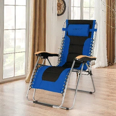 Costway Folding Zero Gravity Chair In Blue