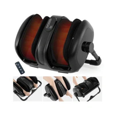 Costway Foot And Calf Massager Heat 360° Adjustable Stand Easy Cleaning And Convenient Storage In Black