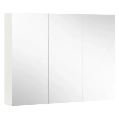 Costway Frameless Bathroom Wall Mounted Mirror Cabinet With 3 Doors In White
