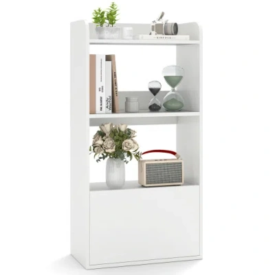 Costway Freestanding Bookshelf With 3-tier Open Shelf-white