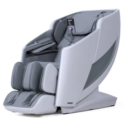 Costway Full Body Zero Gravity Massage Recliner With Airbags And Foot Rollers-gray In Blue