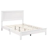 Costway Full Size Platform Slat Bed Frame With High Headboard-white In White