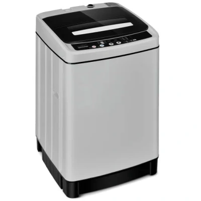 Costway Full-automatic Washing Machine 1.5 Cubic Feet 11 Lbs Washer And Dryer-gray In Multi