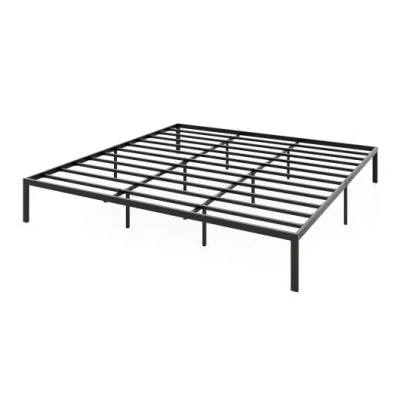 Costway Full/queen/king Size Metal Bed Frame Heavy Duty Support Slats Mattress Foundation-king Size In Blue
