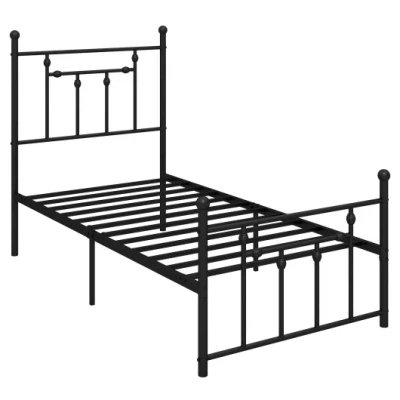 Costway Full/queen/twin Size Heavy-duty Metal Bed Frame With Headboard-twin Size In Black