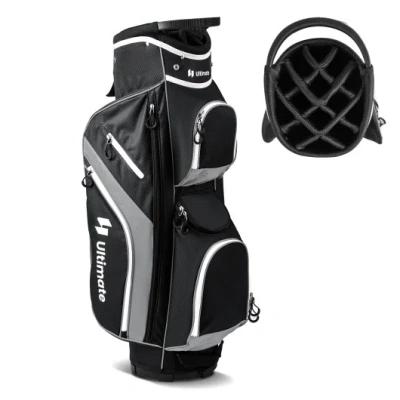 Costway Golf Cart Bag With 14 Way Top Dividers-gray In Multi