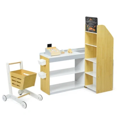 Costway Grocery Store Playset Pretend Play Supermarket Shopping Set In Multi