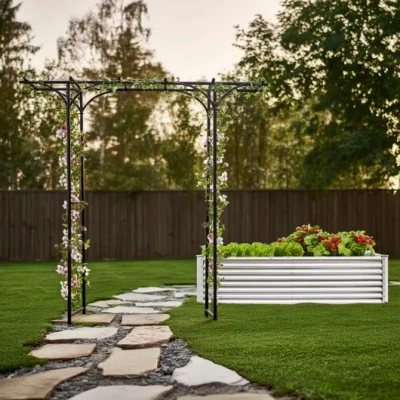 Costway Grow And Flourish: All-in-one Garden Arbor And Raised Bed Bundle In Multi