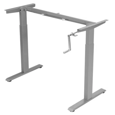 Costway Hand Crank Sit To Stand Desk Frame Height Adjustable Standing Base-gray
